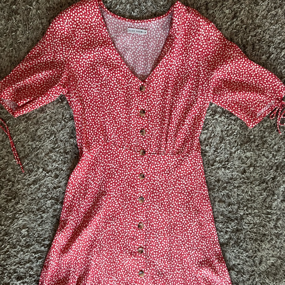 Red Floral Mini Dress